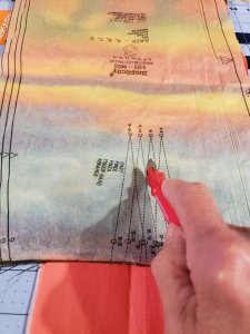 Tracing darts onto fabric