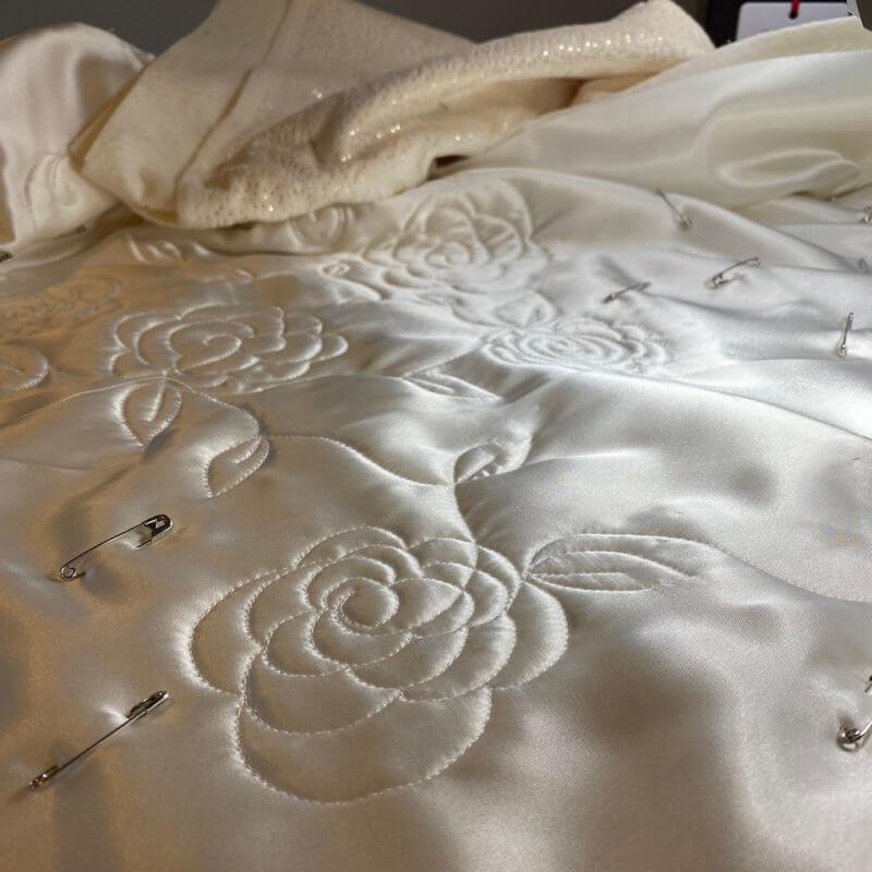 Whole Cloth Quilt using Shannon Fabrics Silky Satin